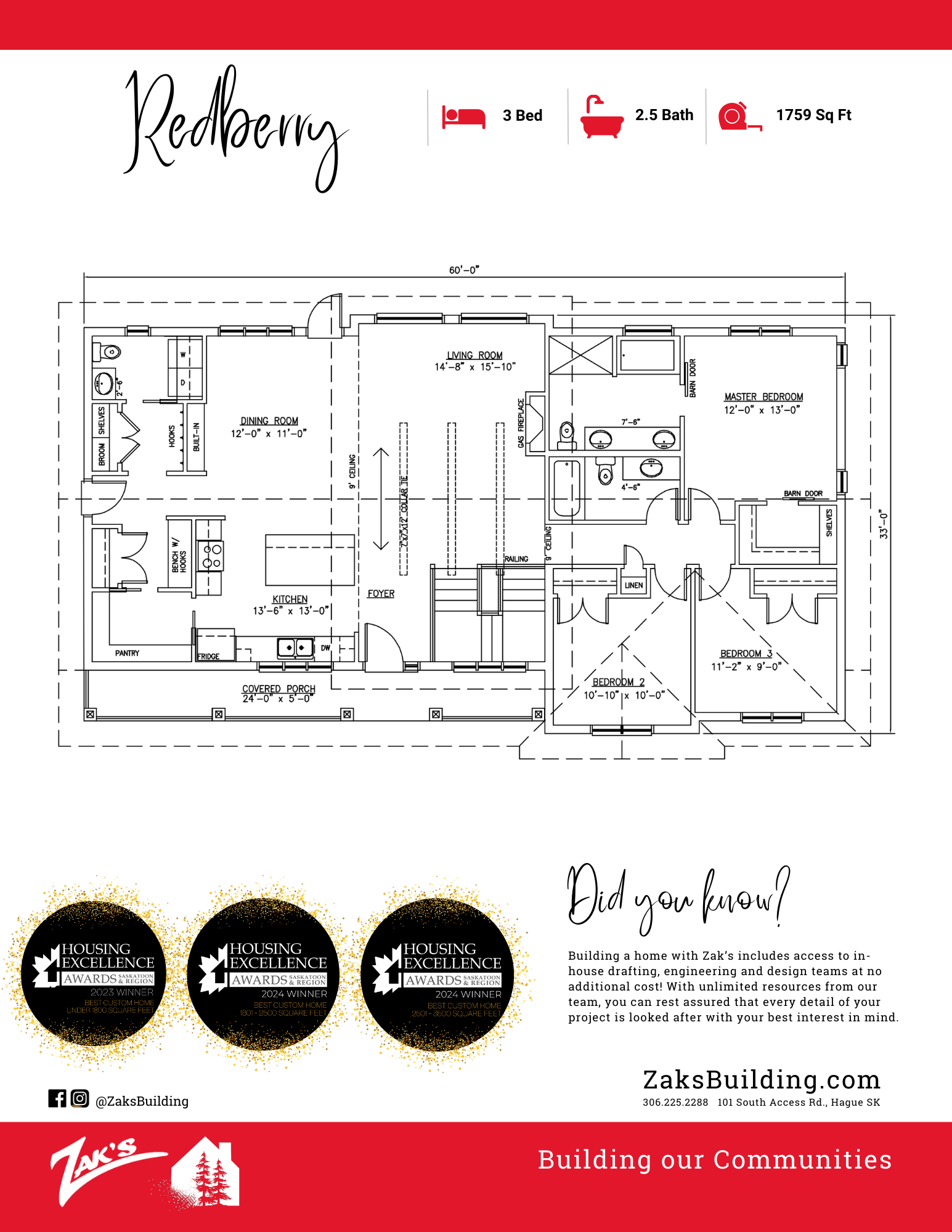 SOLD! REDBERRY PRE-DESIGN Floor Plan